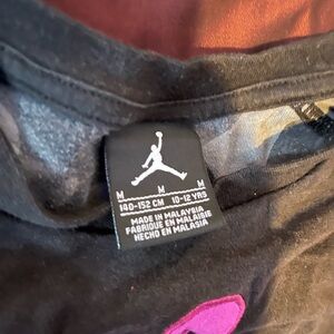 Air Jordan, Medium Sleeve Shirt, Black and Grey and Purple